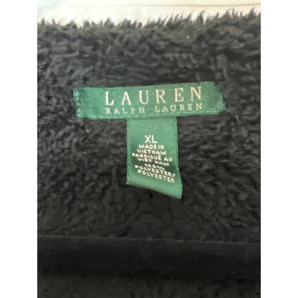 Ralph Lauren size XL vest faux suede black fleece interior elevated office - Picture 6 of 8